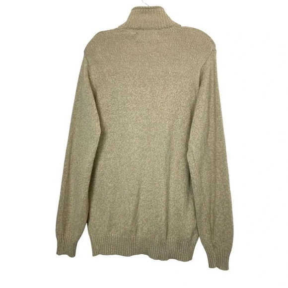 Vintage Oscar De La Renta 1/4 Zip Sweater Pullover M Beige Sherpa Mock Neck - Picture 5 of 7